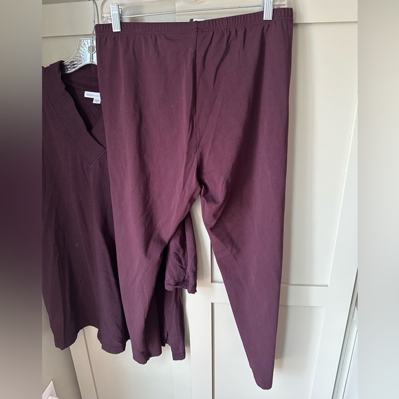 EUC J.Jill Burgundy Lounge Set: Tunic SZ ST Ankle Leggings SZ L - Picture 14 of 15